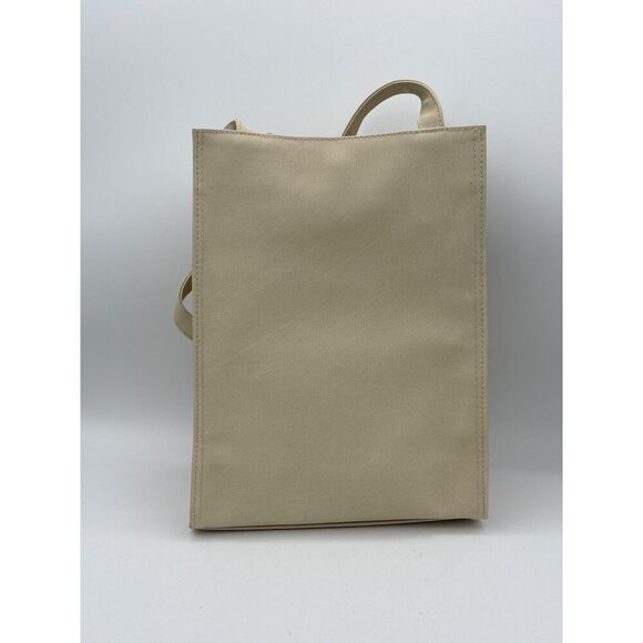 Elle Menno Beige Leather Tote Bag With Adjustable Strap - Picture 1 of 5